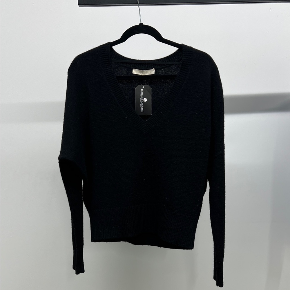 Vanessa Bruno Black Wool V-Neck Sweater